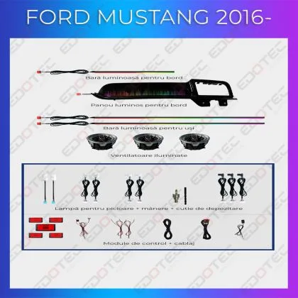Lumini Ambientale NIGHTVIBE Ford Mustang 2016-2020 set complet control telefon sau sistem original | Ambient Garage