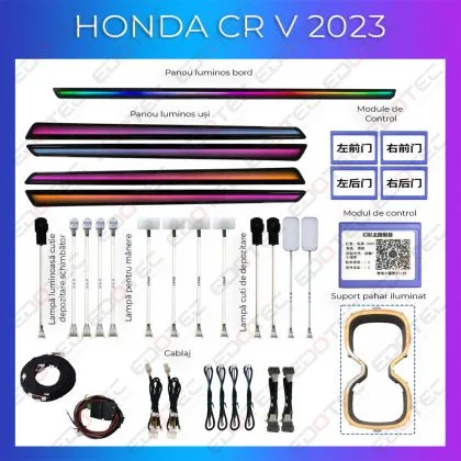 Lumini Ambientale NIGHTVIBE Honda CRV 2023 set complet control telefon sau sistem original | Ambient Garage