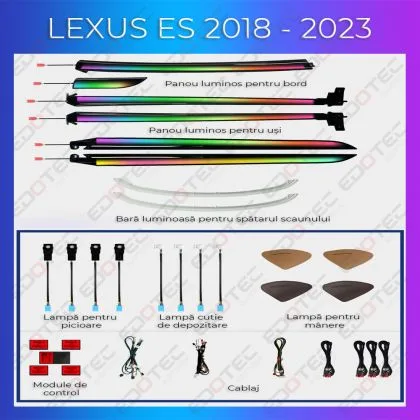Lumini Ambientale NIGHTVIBE Lexus ES 2018-2023 set complet control telefon sau sistem original | Ambient Garage