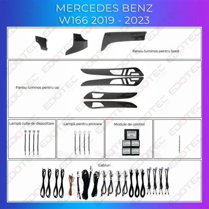 Lumini Ambientale NIGHTVIBE trimuri carbon Mercedes GLE GLS W166 2012-2019 control pe sistemul original sau telefon | Ambient Garage