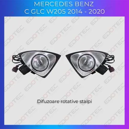 Lumini Ambientale NIGHTVIBE difuzoare rotative stalpi Mercedes C W205 control pe sistemul original sau telefon | Ambient Garage