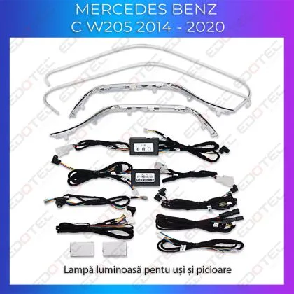 Lumini Ambientale NIGHTVIBE trimuri usi picioare Mercedes C W205 control pe sistemul original sau telefon | Ambient Garage