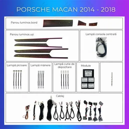 Lumini Ambientale NIGHTVIBE Porsche Macan 2014-2018 set complet control telefon sau sistem original | Ambient Garage