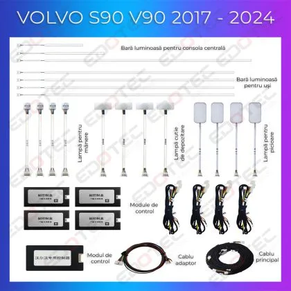 Lumini Ambientale NIGHTVIBE Volvo S90/V90 2017-2022 set complet control telefon sau sistem original | Ambient Garage