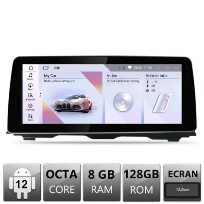 Navigatie BMW Seria 5 F10 2016-2017 cu ecran EVO Android ecran 12.3" 8+128 4G BT | Ambient Garage