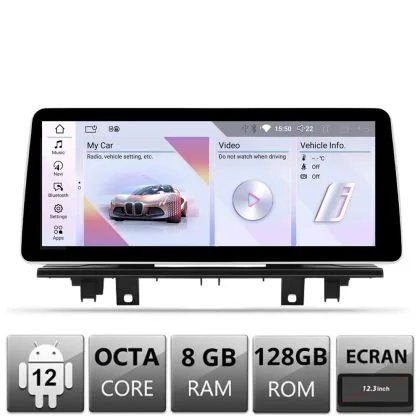 Navigatie BMW X1 F48 2016-2019 cu ecran EVO Android ecran 12.3" 8+128 4G BT | Ambient Garage