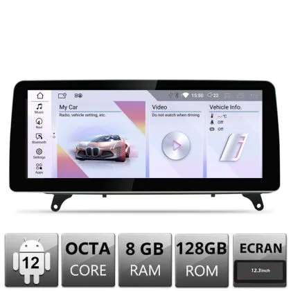 Navigatie BMW X5 X6 E70 E71 2009-2012 cu ecran CIC Android ecran 12.3" 8+128 4G BT | Ambient Garage