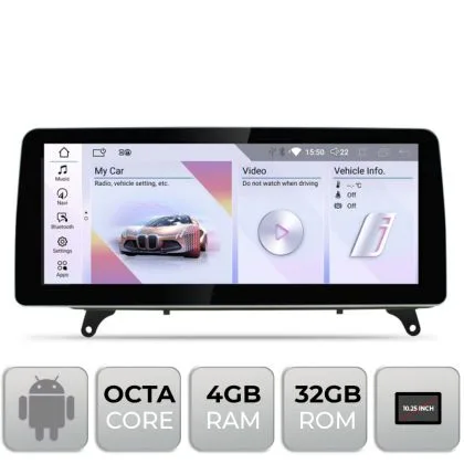 Navigatie BMW X5 X6 E70 E71 2007-2008 cu ecran CCC Android ecran 10.25" 4+32 4G BT | Ambient Garage