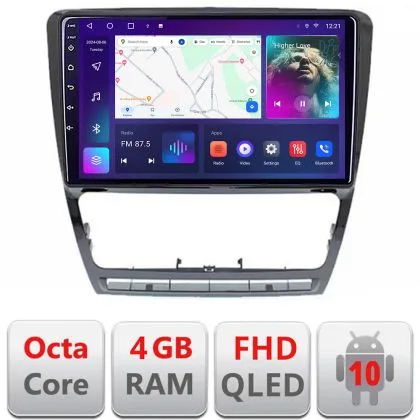 Navigatie Skoda Octavia 2 2005-2013 B-005 Android Ecran QLED octa core 4+64 carplay android auto KIT-005+EDT-E310V3 | Ambient Garage