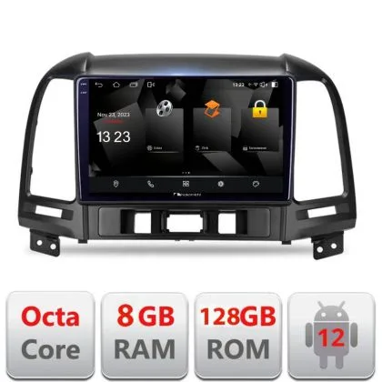 Navigatie Hyundai Santa Fe 5960Pro-008 Android Octa Core Qualcomm 2K Qled 8+128 DTS DSP 360 4G Optical | Ambient Garage