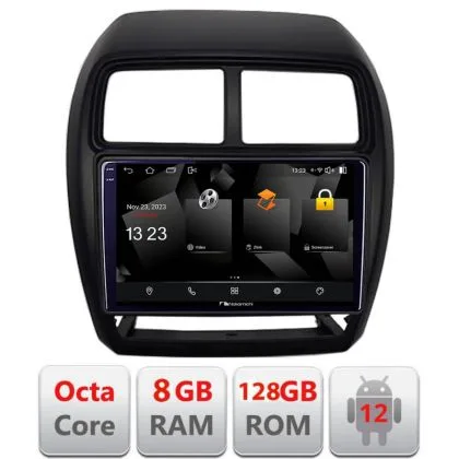 Navigatie Mitsubishi ASX 2017-2021 model facelift Android radio gps internet octa core 8+128 carplay android auto | Ambient Garage