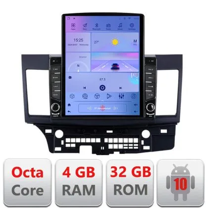 Navigatie MITSUBISHI LANCER H-037 ecran tip TESLA 9.7" cu Android Radio Bluetooth Internet GPS WIFI 4+32GB DSP 4G Octa | Ambient Garage