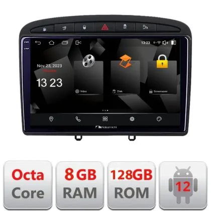 Navigatie Peugeot 308 5960Pro-038 Android Octa Core Qualcomm 2K Qled 8+128 DTS DSP 360 4G Optical | Ambient Garage