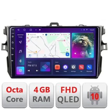 Navigatie Toyota Corolla B-063 Android Ecran QLED octa core 4+64 carplay android auto KIT-063+EDT-E309V3 | Ambient Garage
