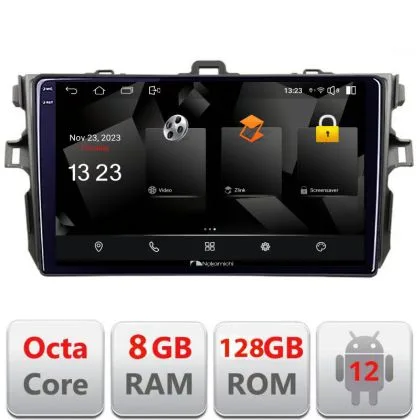 Navigatie Toyota Corolla 5960Pro-063 Android Octa Core Qualcomm 2K Qled 8+128 DTS DSP 360 4G Optical | Ambient Garage