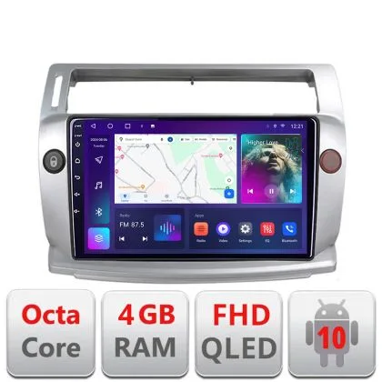 Navigatie Citroen C4 B-088 Android Ecran QLED octa core 4+64 carplay android auto KIT-088+EDT-E309V3 | Ambient Garage