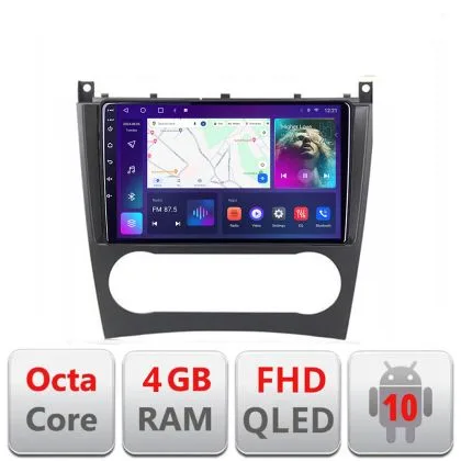 Navigatie Mercedes Clasa C W203 facelift B-093 Android Ecran QLED octa core 4+64 carplay android auto KIT-093+EDT-E309V3 | Ambient Garage