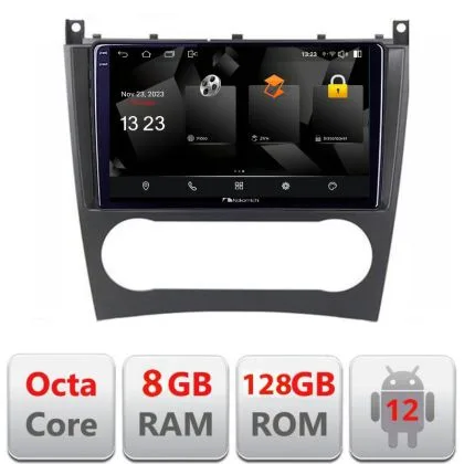 Navigatie Mercedes Clasa C W203 facelift 5960Pro-093 Android Octa Core Qualcomm 2K Qled 8+128 DTS DSP 360 4G Optical | Ambient Garage