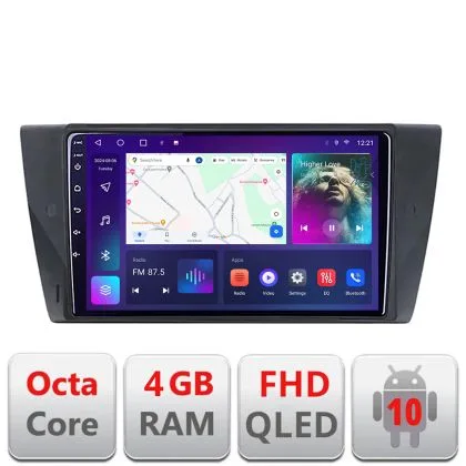 Navigatie BMW Seria 3 E90 B-095 Android Ecran QLED octa core 4+64 carplay android auto KIT-095+EDT-E309V3 | Ambient Garage