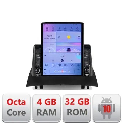 Navigatie Renault Megane 2 G-098 ecran tip TESLA 9.7" cu Android Radio Bluetooth Internet GPS WIFI 4+32GB DSP 4G Octa | Ambient Garage