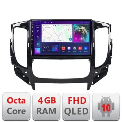 Navigatie Mitsubishi L200 2014-2020 B-1094 Android Ecran QLED octa core 4+64 carplay android auto KIT-1094+EDT-E309V3 | Ambient Garage