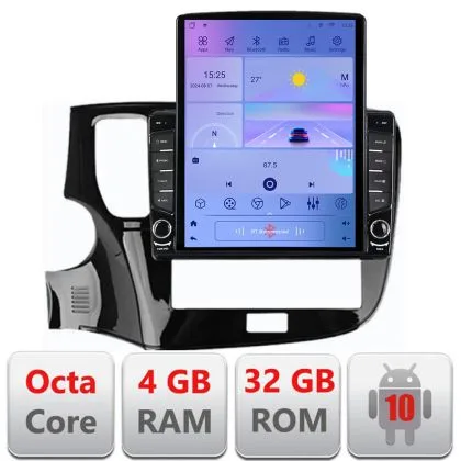 Navigatie Mitsubishi Outlander 2014- H-1230 ecran tip TESLA 9.7" cu Android Radio Bluetooth Internet GPS WIFI 4+32GB D | Ambient Garage