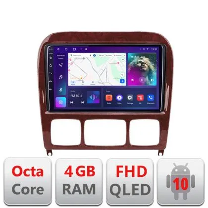 Navigatie Mercedes Clasa S 1998-2005 B-220 Android Ecran QLED octa core 4+64 carplay android auto KIT-220+EDT-E309V3 | Ambient Garage