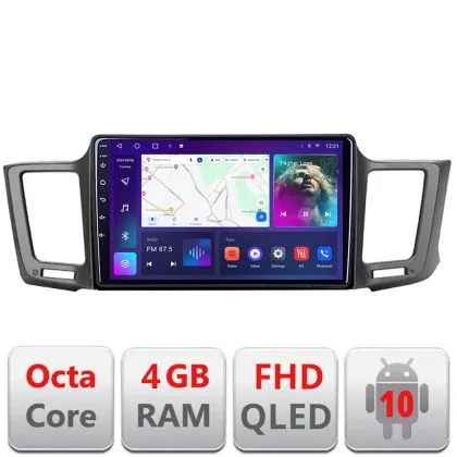 Navigatie Toyota RAV4 B-247 Android Ecran QLED octa core 4+64 carplay android auto KIT-247+EDT-E309V3 | Ambient Garage