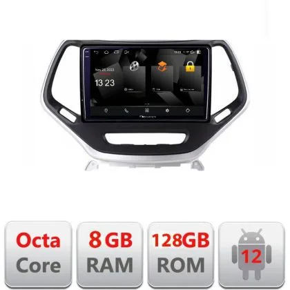 Navigatie Jeep Cherokee 2014-2019 5960Pro-248 Android Octa Core Qualcomm 2K Qled 8+128 DTS DSP 360 4G Optical | Ambient Garage