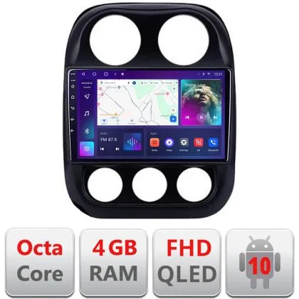 Navigatie Jeep Compass 2010-2016 B-2500 Android Ecran QLED octa core 4+64 carplay android auto KIT-2500+EDT-E310V3 | Ambient Garage