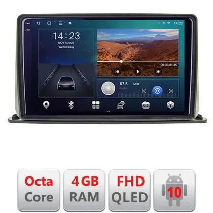 Navigatie universala 2 din 9 inch Android Ecran QLED octa core 4+64 carplay android auto KIT-2din-1+EDT-E309V3 universal | Ambient Garage