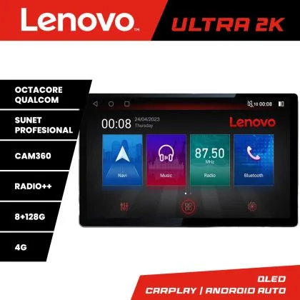 Navigatie universala KIT-2din-2 ecran 13" 2K 8+128 Android Waze USB Navigatie 4G 360 Toslink Youtube Radio universal | Ambient Garage