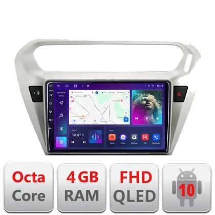 Navigatie Peugeot 301 Citroen C-Elisee B-301 Android Ecran QLED octa core 4+64 carplay android auto KIT-301+EDT-E309V3 v1 | Ambient Garage