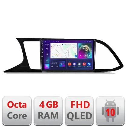 Navigatie Seat Leon MIB B-306 Android Ecran QLED octa core 4+64 carplay android auto KIT-306+EDT-E309V3 | Ambient Garage