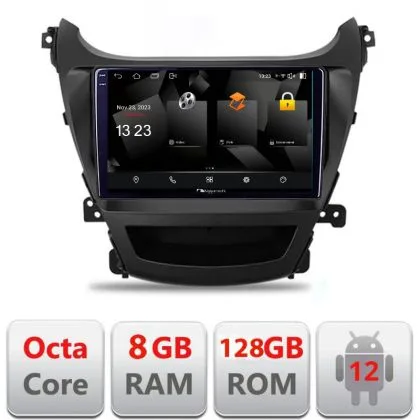 Navigatie Hyundai Elantra 2013-2015 5960Pro-359 Android Octa Core Qualcomm 2K Qled 8+128 DTS DSP 360 4G Optical | Ambient Garage