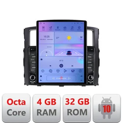 Navigatie Mitsubishi Pajero G-452 ecran tip TESLA 9.7" cu Android Radio Bluetooth Internet GPS WIFI 4+32GB DSP 4G Octa | Ambient Garage