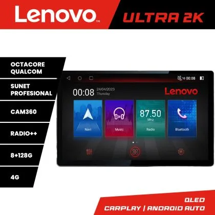 Navigatie Fiat 500 2015-2021 N-500new ecran 13" 2K 8+128 Android Waze USB Navigatie 4G 360 Toslink Youtube Radi | Ambient Garage