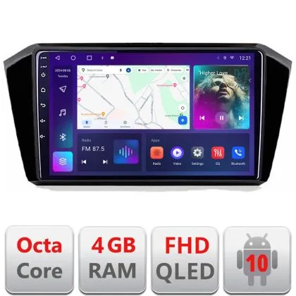 Navigatie VW Passat 2015- B-518 Android Ecran QLED octa core 4+64 carplay android auto KIT-518+EDT-E310V3 | Ambient Garage
