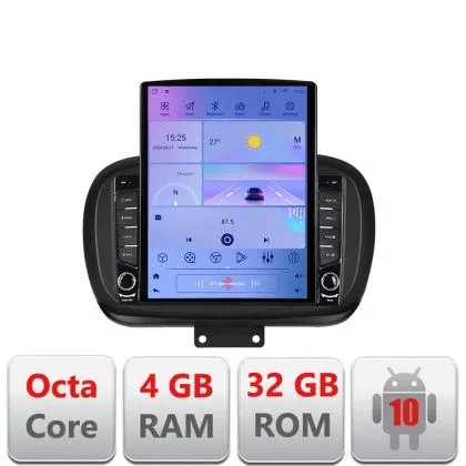 Navigatie Fiat 500 2014- G-539 ecran tip TESLA 9.7" cu Android Radio Bluetooth Internet GPS WIFI 4+32GB DSP 4G Octa Co | Ambient Garage