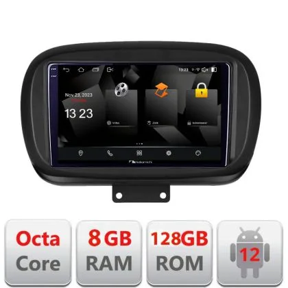 Navigatie Fiat 500 2014- 5960Pro-539 Android Octa Core Qualcomm 2K Qled 8+128 DTS DSP 360 4G Optical | Ambient Garage