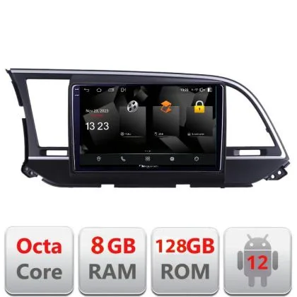 Navigatie Hyundai Elantra 2015-2018 5960Pro-581 Android Octa Core Qualcomm 2K Qled 8+128 DTS DSP 360 4G Optical | Ambient Garage