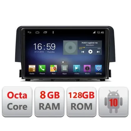 Navigatie Honda Civic 2016-2020 F-669 Octa Core cu Android Radio Bluetooth Internet GPS WIFI DSP 8+128GB 4G | Ambient Garage