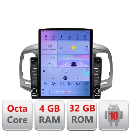 Navigatie Hyundai Accent 2006-2012 G-Accent ecran tip TESLA 9.7" cu Android Radio Bluetooth Internet GPS WIFI 4+32GB D | Ambient Garage