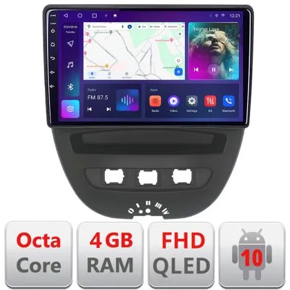 Navigatie Citroen C1 Peugeot 107 Toyota Aygo 2005-2014 Android radio gps internet 4+64 carplay android auto KIT-C1+EDT-E310v3 v2 | Ambient Garage