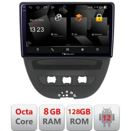 Navigatie Citroen C1 Peugeot 107 Toyota Aygo 2005-2014 Android radio gps internet octa core 8+128 carplay android auto v1 | Ambient Garage