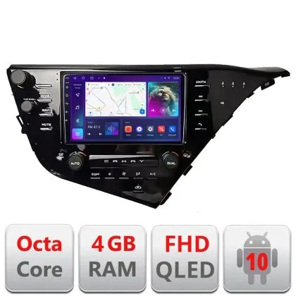 Navigatie Toyota Camry 2017-2021 V2 Android Ecran QLED octa core 4+64 carplay android auto kit-camry-2018-plus+EDT-E309V3 | Ambient Garage