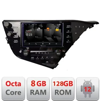 Navigatie Toyota Camry 2017-2021 V2 Android Octa Core Qualcomm 2K Qled 8+128 DTS DSP 360 4G Optical | Ambient Garage