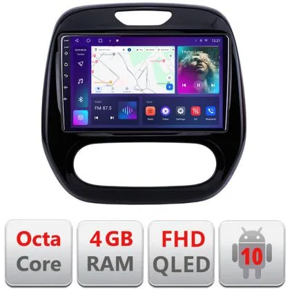 Navigatie Renault Captur 2013-2020 Android radio gps internet 4+64 carplay android auto KIT-captur-v2+EDT-E309v3 | Ambient Garage