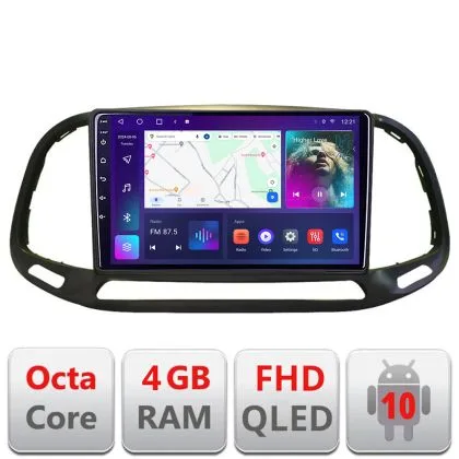 Navigatie Fiat Doblo 2015-2018 B-DOBLO15 Android Ecran QLED octa core 4+64 carplay android auto KIT-DOBLO15+EDT-E309V3 | Ambient Garage