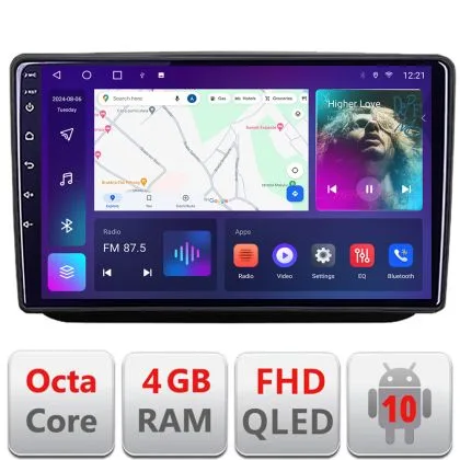 Navigatie Skoda Fabia 2 2009-2014 Android Ecran QLED octa core 4+64 carplay android auto KIT-fabia2+EDT-E310V3 | Ambient Garage